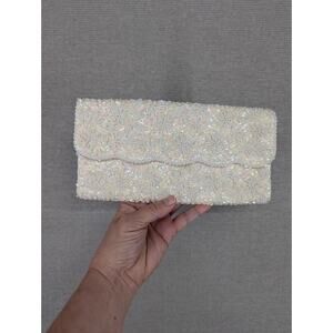 Vintage 50s 60s Star Brand Beaded Handbag Clutch Purse -092402